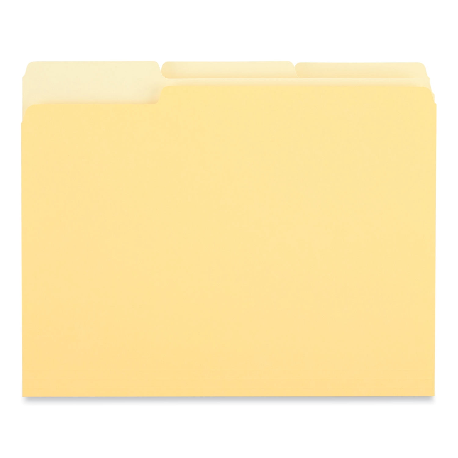 Universal Deluxe Colored Top Tab File Folders, 1/3-Cut Tabs, Letter Size, Yellowith Light Yellow, 100/Box (10504)