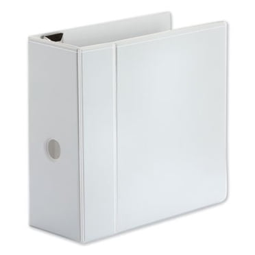 5 Inch Ring Binder With Slant D-Rings, White, Clear View, Pockets ...