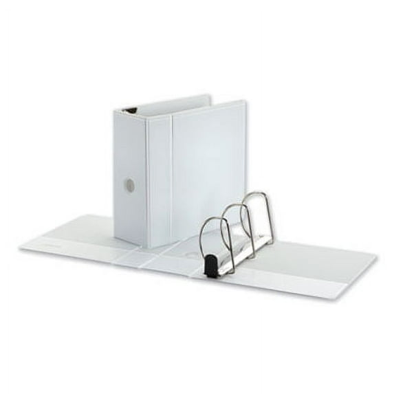 Universal Deluxe Easy-to-Open D-Ring View Binder, 3 Rings, 5" Capacity, 11 x 8.5, White (30756)