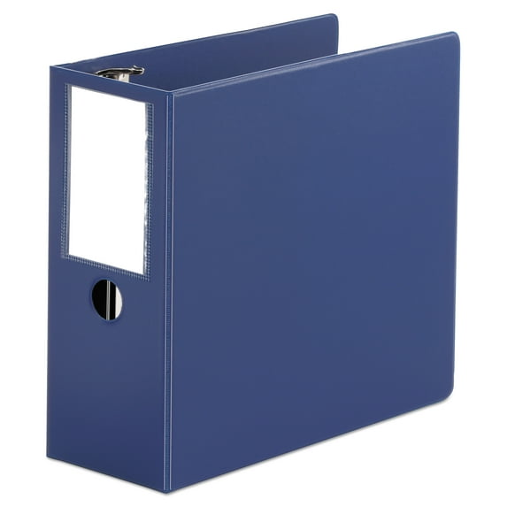 Universal Deluxe Non-View D-Ring Binder with Label Holder, 3 Rings, 5" Capacity, 11 x 8.5, Royal Blue -UNV20710