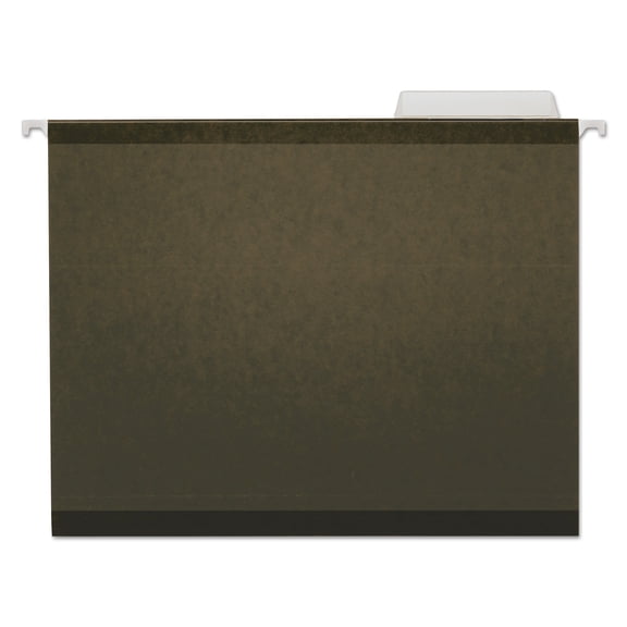 Universal Deluxe Reinforced Recycled Hanging File Folders, Letter Size, 1/3-Cut Tab, Standard Green, 25/Box (24113)