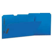 Universal Deluxe Reinforced Top Tab Folders with Two Fasteners, 1/3-Cut Tabs, Legal Size, Blue, 50/Box 13525