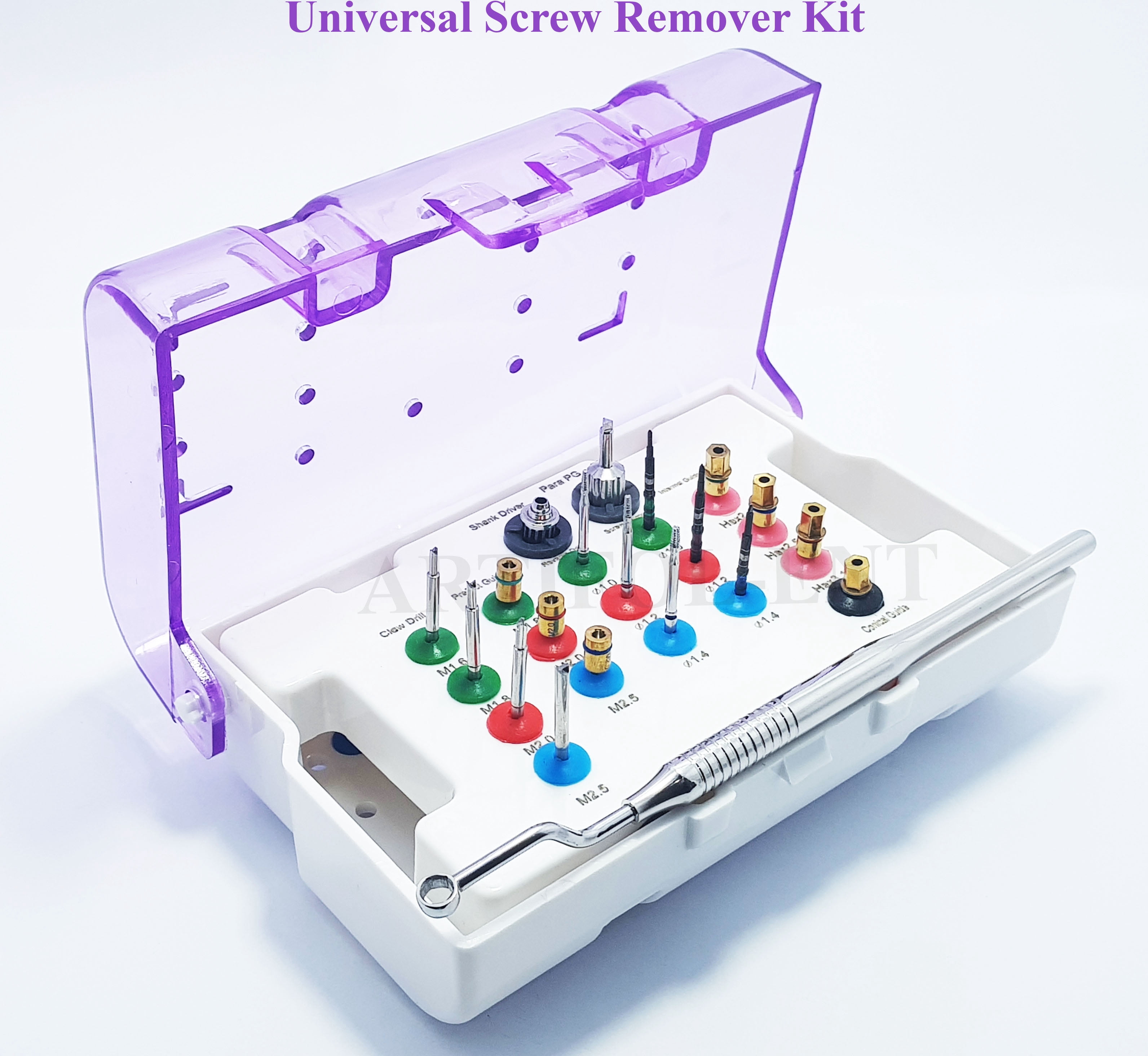 Universal Dental Implant Screw Removal Kit, SRK Broken, Tool Set Screw Remover Kit with Plastic Box  20 Pcs  # OS1041