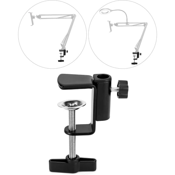 Universal Desk C-Clamp with 1/2" Thread Hole, 4 Pack Adjustable Metal Mounting Table Clamp, Desk Light Clamp Mount Holder for Swing Arm Magnifying Desk Lamp Microphone Camera