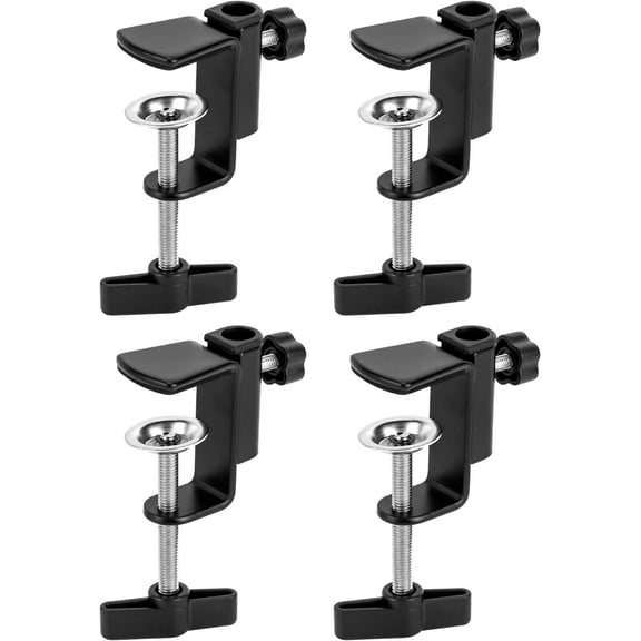 Universal Desk C-Clamp with 1/2" Thread Hole, 4 Pack Adjustable Metal Mounting Table Clamp, Desk Light Clamp Mount Holder for Swing Arm Magnifying Desk Lamp Microphone Camera