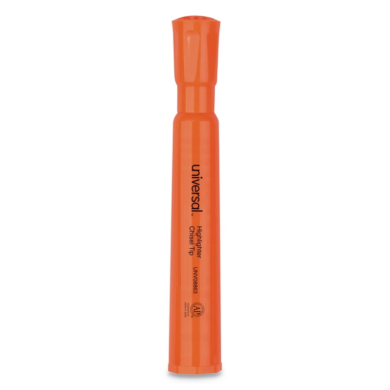 Universal Desk Highlighter, Chisel Tip, Fluorescent Orange, Dozen
