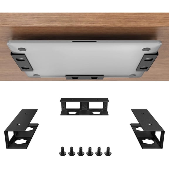 Universal Desk Metal Mount Laptop Holder Tray with Anti-Scratch Table Hidden Docking Station Silicone for Keyboard Tablet Kitchen 3 PCS