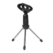 Universal Desktop Microphone Stand, Portable Adjustable Foldable Desk MIC Holder with Microphone Clip