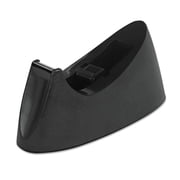 Universal Desktop Tape Dispenser with Weighted Nonskid Base, Shiny, Black, 1" Core
