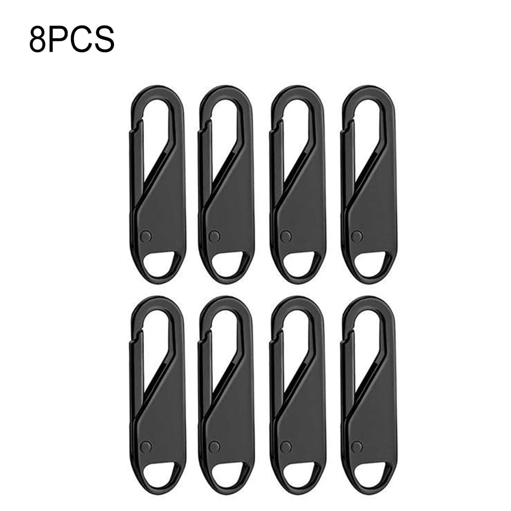 Universal Detachable Zipper Puller 4/8pcs Metal Zipper Repair Kit for Coat Bag GeneralBlack