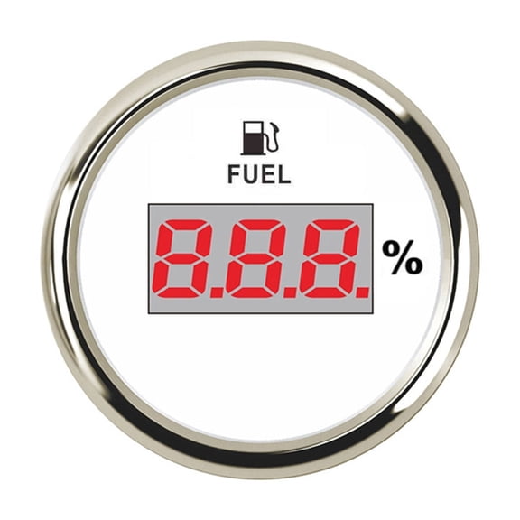 Universal Digital Fuel Level Gauge For Truck Marine Boat 0-190 ohm 52mm Fuel Level Gauge Meter With Red Backlight 12V /24V ,Easy to Install