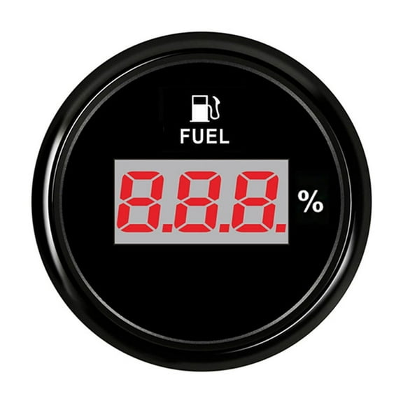 Universal Digital Fuel Level Gauge For Truck Marine Boat 0-190 ohm 52mm Fuel Level Gauge Meter With Red Backlight 12V /24V