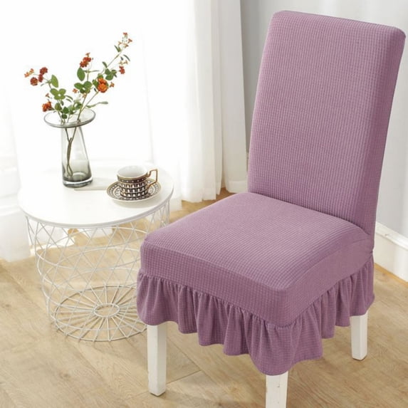 Universal Dining Chair Covers - Elastic Full Cover Slipcovers with Long Skirt, Stretchable & Washable Protector for Kitchen, Dining Room & Living Room
