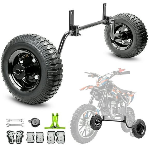 Universal Dirt Bike Training Wheels with Safety Kit - Compatible with Razor MX125 MX400 MX500, Honda CRF50, Yamaha PW50, 50cc 70cc 110cc Mini Dirt Bikes - Ultimate Stability & Support