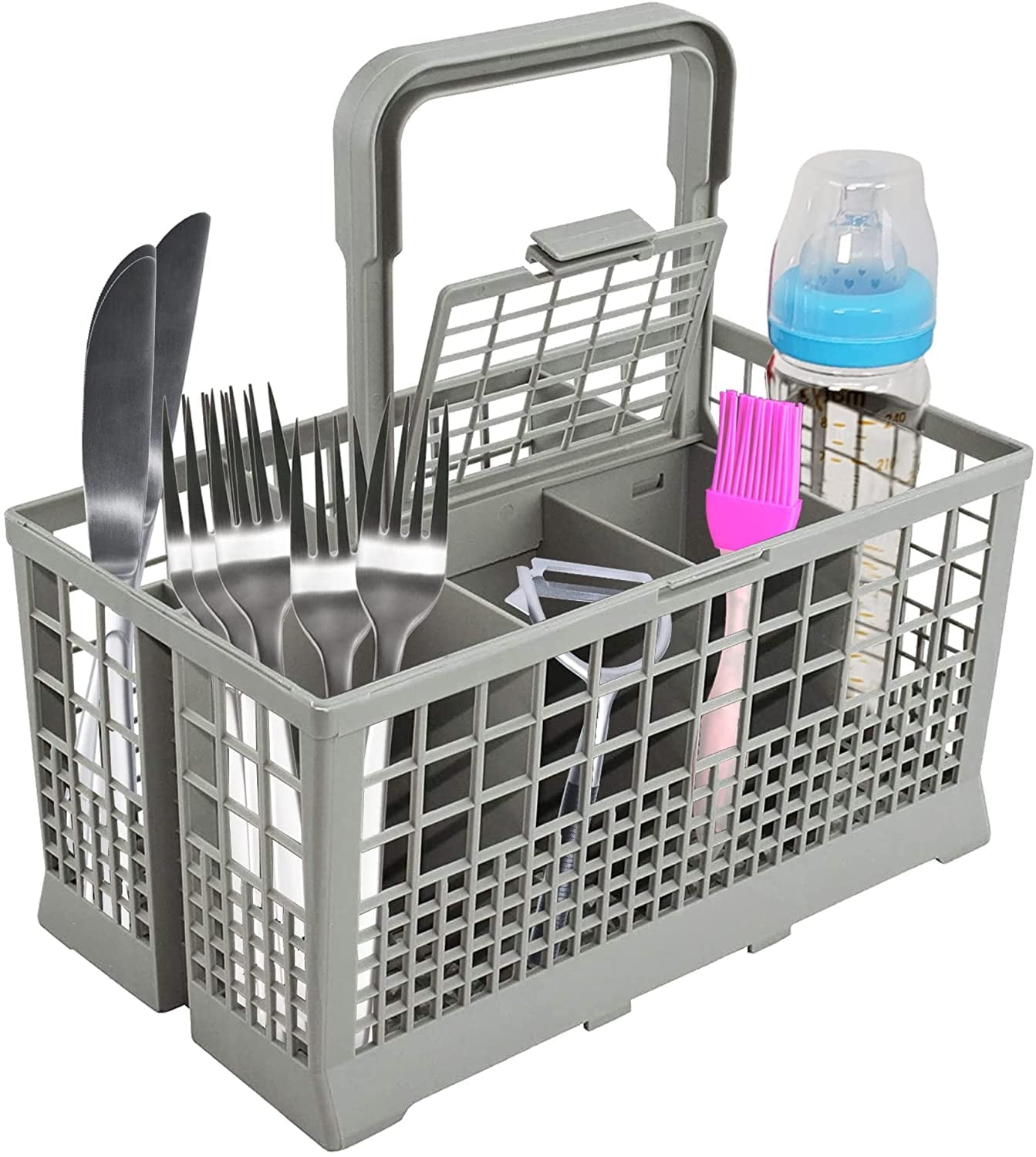 Universal Dishwasher Cutlery Basket fits Most Brands (9.5 x 5.4 x 4.8 inches)- Utensil Organizer Caddy