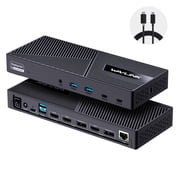 Universal Dock Station, 15-in-1 USB Dock with 100W Charge, HDMI&DP, 10Gbps USB, Gigabit Ethernet