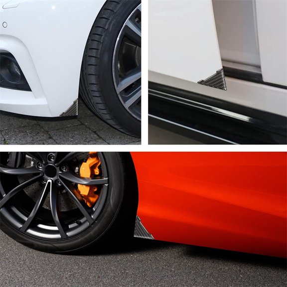 Universal Door Corner Anti-Collision Strip Trim Carbon Fiber Texture 4 Pcs