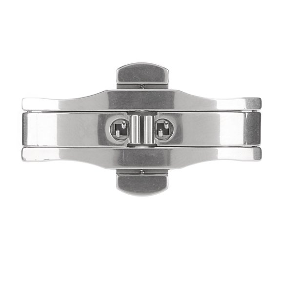 Universal Double Button Folding Stainless Steel Deployment Clasp Watchband Buckle Replacement Accessory for Wristwatches - Premium Secure Push Button Fastener (7.00 inches / 17.78 cm Length)