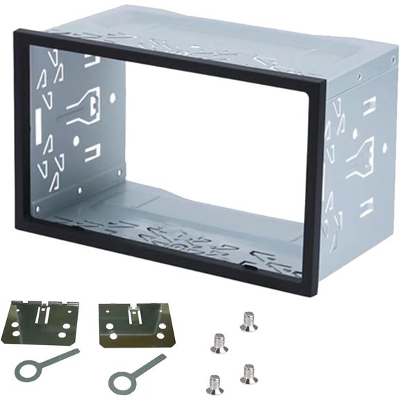 Universal Double DIN Car Stereo Cage,with Metal Frame, Car Radio Fitting Kit,for DVD Players, ISO, CD, GPS Navigation mounting Brackets