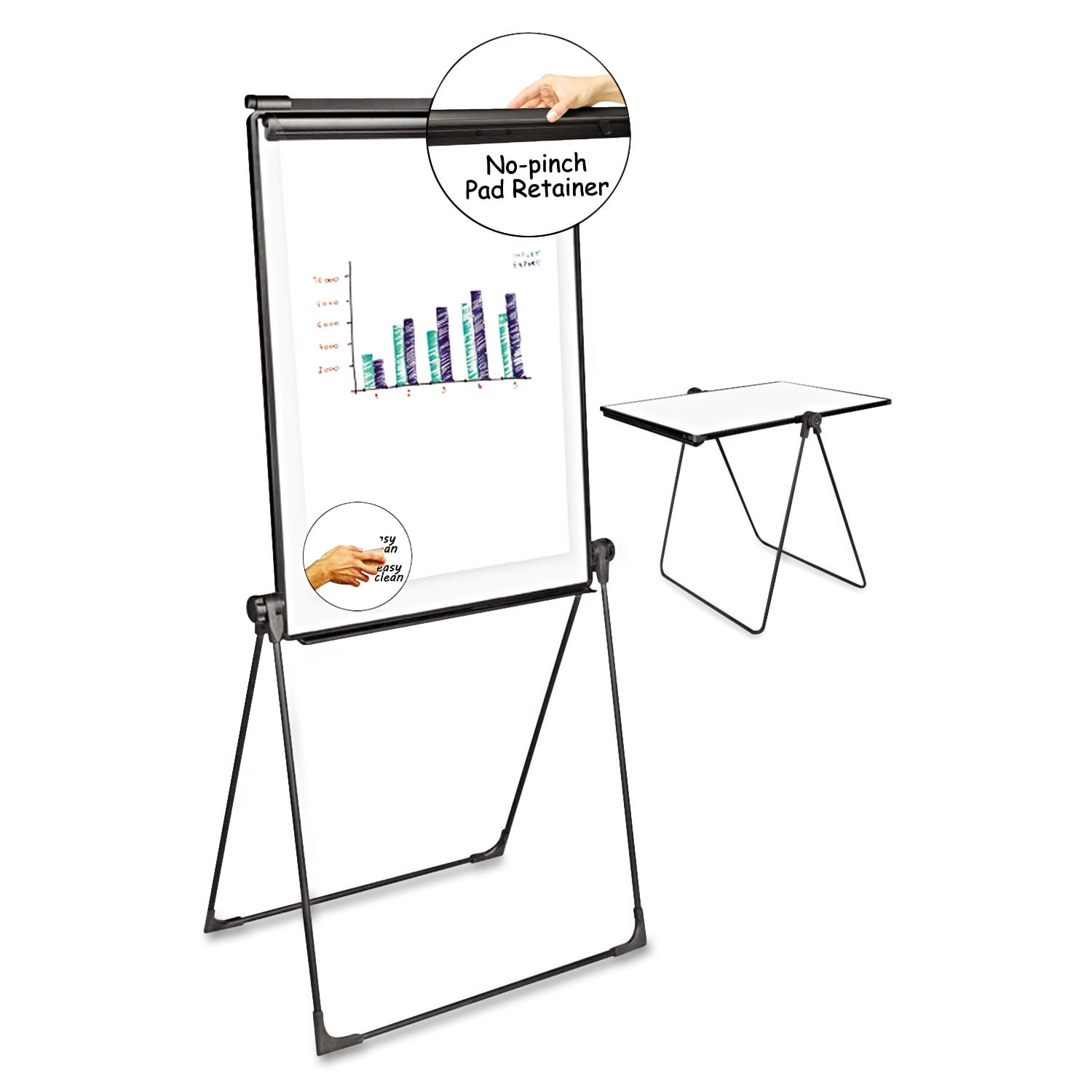 Universal Double Sided Whiteboard Easel, White