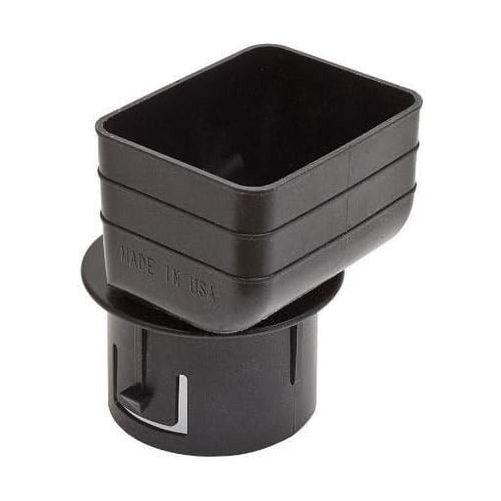 Universal Downspout To Drain Pipe Tile Drainage Adapter (Black, 2X3x3