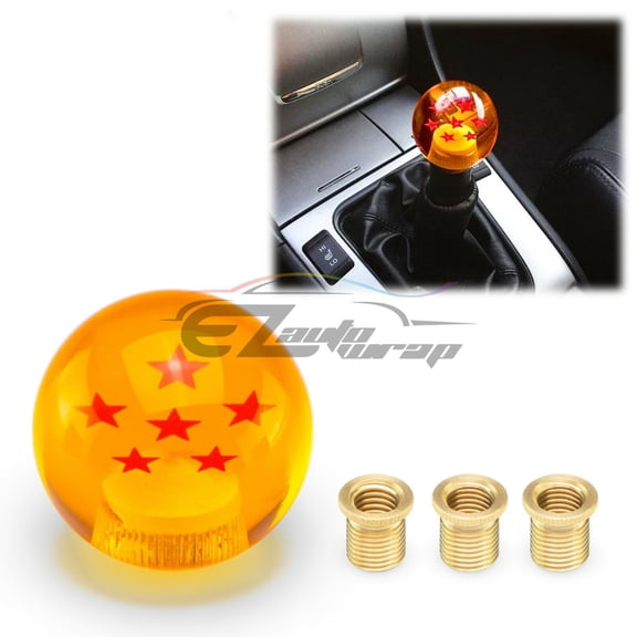 Universal Dragon Ball Z 6 Star 54mm Shift Knob With Adapters Will Fit Most Cars