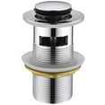thumbnail image 1 of Universal Drain Stopper 1-1/4 Inches Brass Chrome Pop up with Overflow Hole, Anti-Clogging Bathroom Sink Drainer Tool-Free Installation Basin Stopper for Vanity Vessel Sink Kitchen Dining Bar, 1 of 9