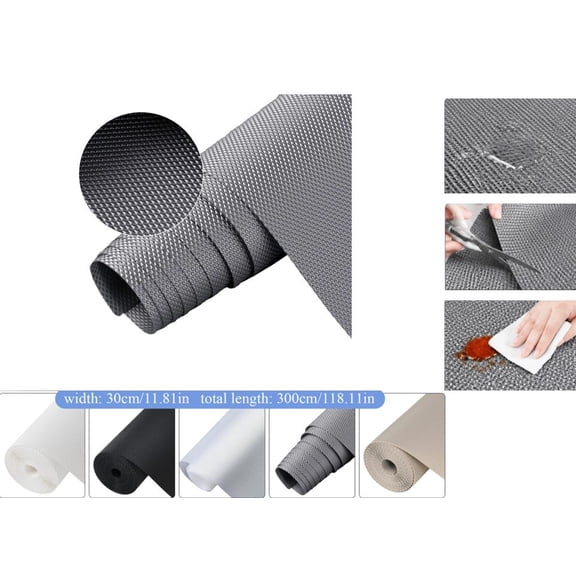 Universal Drawer Liner & Cabinet Liner Set – Fits Any Size, Easy to Cut & Clean, Perfect for Organizing Home Spaces (11.8"W x 118"L, Grey)