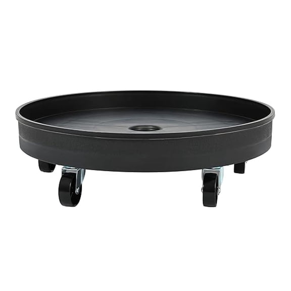 Universal Drum Dolly for 30 Gallon and 55 Gallon Round Container, 1000 lbs Heavy Duty Plastic Drum Cart Dolly Water Drums Trash Can Dolly with 5 Swivel Wheels for Transport Black