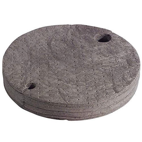 Universal Drum Top Absorbent Pad, Heavyweight, Polypropylene, 22 Diameter, Gray, Pack of 25 (GTOP)$$Safety & Emergency
