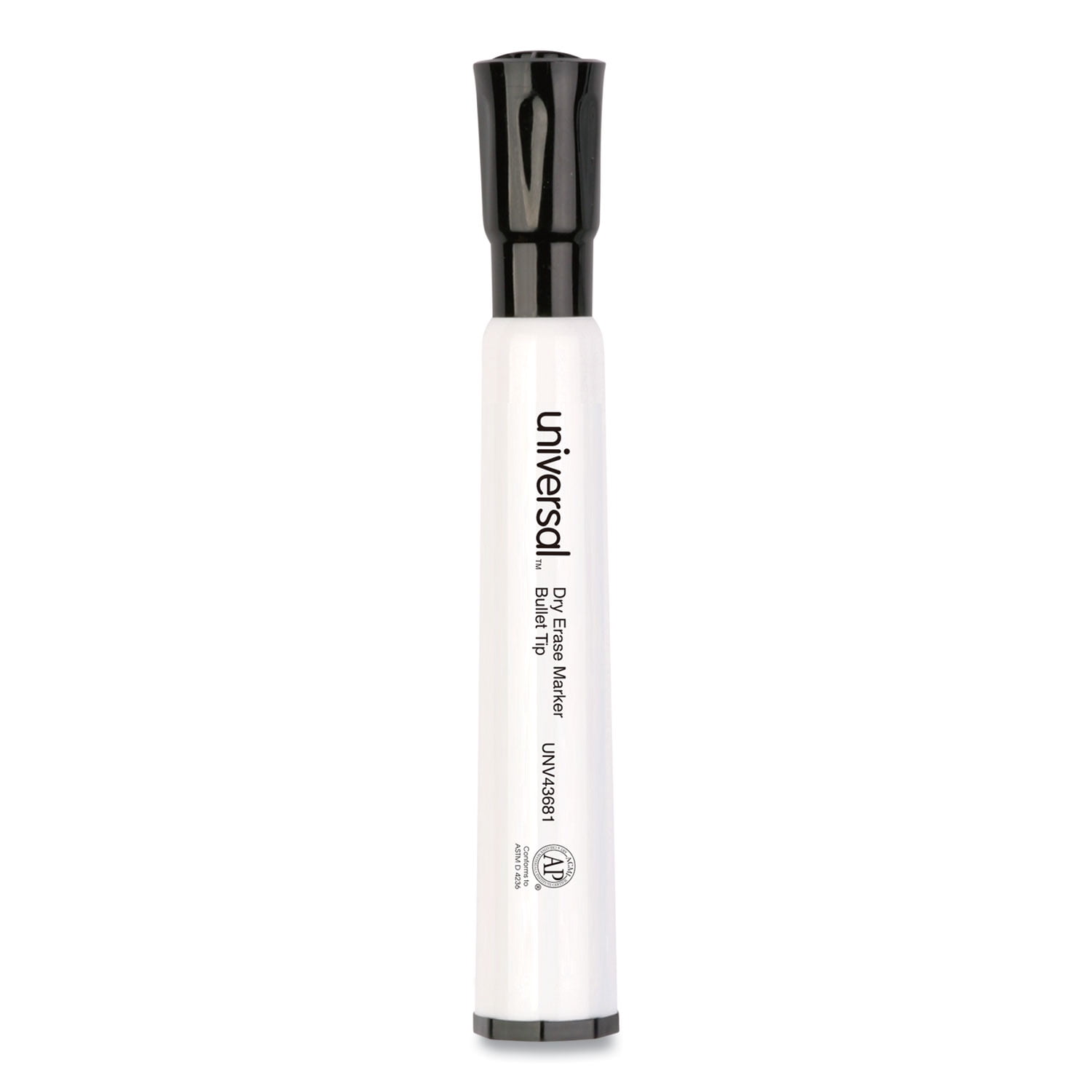 Universal Dry Erase Marker – Keilspitze, Schwarz, 12 Stück, Low-odor, Leicht Abwischbar