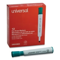Universal Dry Erase Marker, Chisel Tip, Green, Dozen -UNV43654