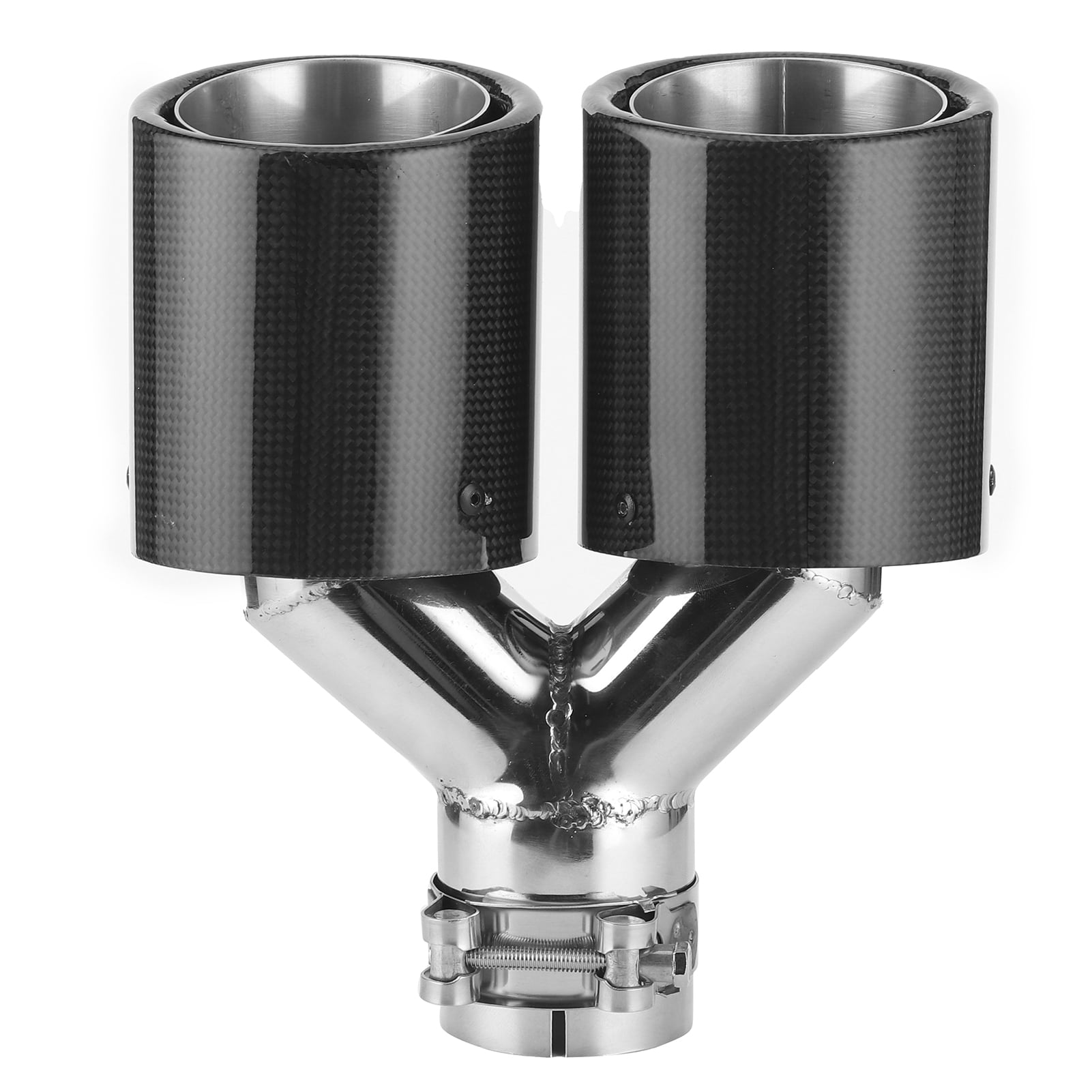 Universal Dual Exhaust Pipe Tip Car Tail Throat YShape Stainless Steel