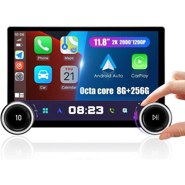 Universal Dual Physical Display Knobs CarPlay/Android Auto Autoradio