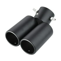 A Universal Dual Round Stainless Steel Exhaust Tip Style A For Car Customization Easy To Install Without Special Tools Improves Vehicle Rear Look Resistant To Rust And Corrosion Double Tub