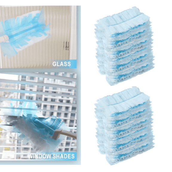 Universal Duster Refills 20-Pack - Heavy Duty Disposable Dusting Heads for Home and Car Cleaning, Blue Replacement Pads