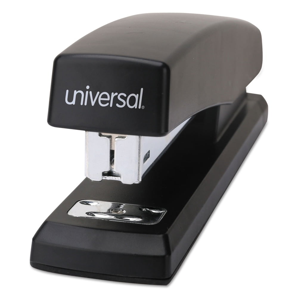 Universal Economy Full-Strip Stapler, 20-Sheet Capacity, 3" Throat, Black