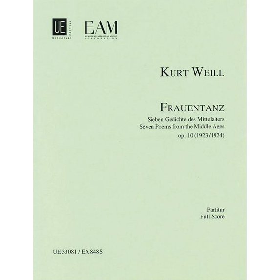 Frauentanz, Op. 10: Seven Poems from the Middle Ages (Paperback)