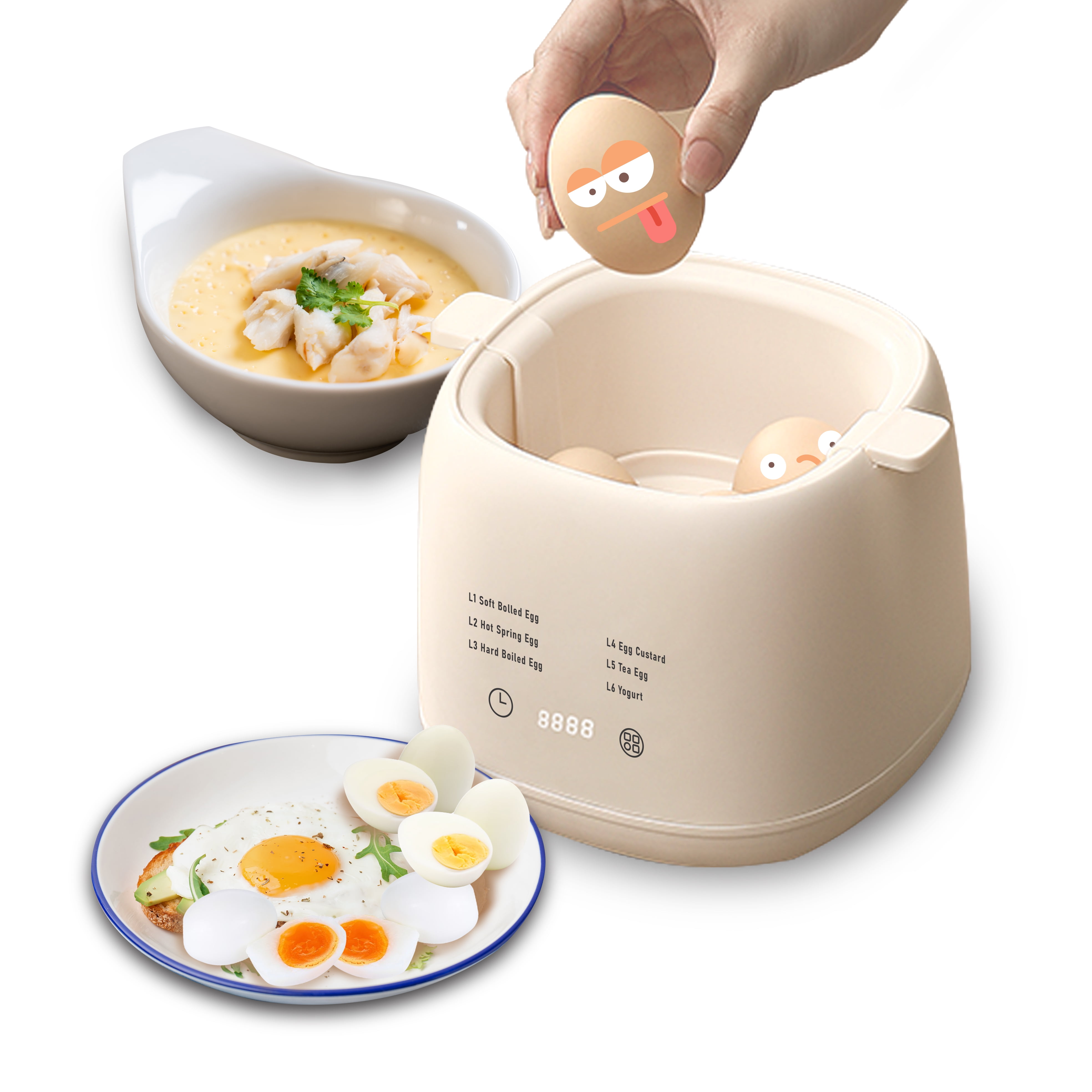 Universal Auto Egg Maker Electric Boiler & Steamer for Hard/Soft