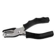 Universal Eight-Sheet Handheld 1/4" Hole Punch, Metal with Rubber Grip, Black