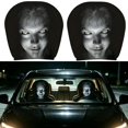 thumbnail image 1 of Universal Elastic Car Headrest Covers 2 Pack, Ghost Face Auto Seat Protector with Upgraded Snug Fit, Soft Breathable Polyester Holiday Vehicle Interior Decor Accessories for Cars, 1 of 4