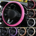 thumbnail image 1 of Universal Elastic Stretch Steering Wheel Cover, Warm in Winter and Cool in Summer, 15 inch Microfiber Breathable Anti-Slip, Odorless Easy Carry for Car, 1 of 7