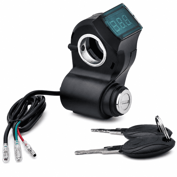 Universal Electric Bike Ignition Switch with Key, 3 Wires 12V-96V Throttle Switch for E-Bike and Scooter