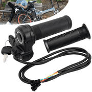 Universal Electric Bike Throttle Grip with 2 Keys, New Upgrade 48V/36V Full Twist Throttle, E-Bicycle Scooter Accelerator Speed Controller Replacement Part