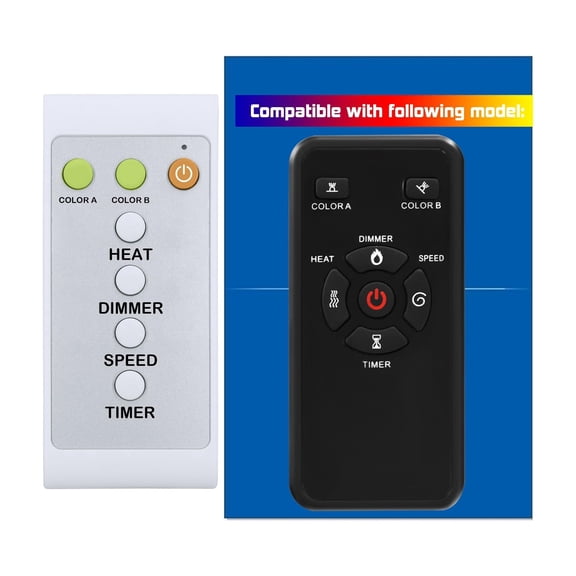 Universal Electric Fireplace Remote Control 2 AAA Batteries Included