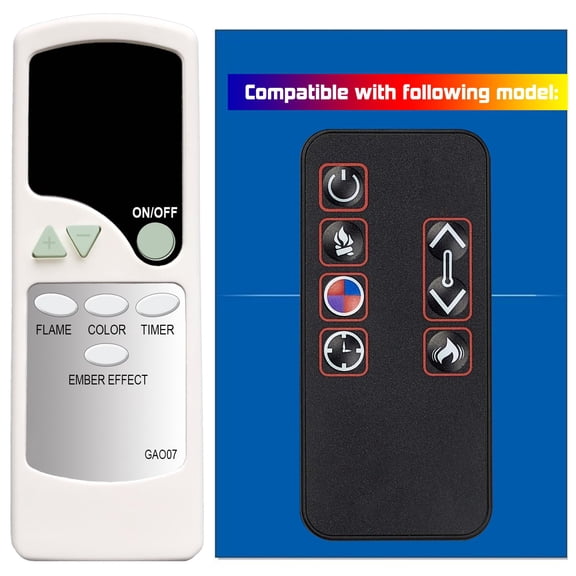 Universal Electric Fireplace Remote Control 2 AAA Batteries Included