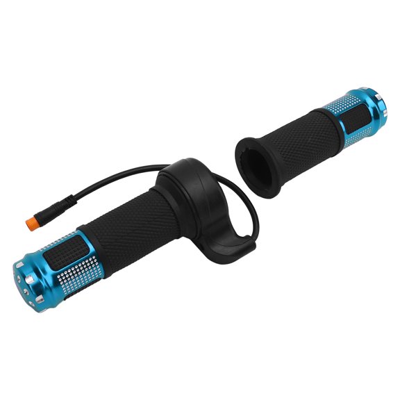 Universal Electric Scooter Throttle Grip 3-Pin Waterproof Connector, Aluminum Alloy Twist Handle for SmartGyro Scooters, Blue