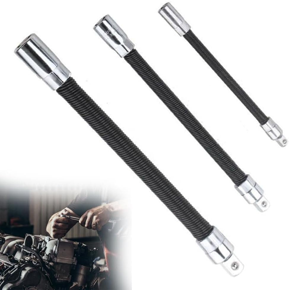 Universal Electric Wrench Socket, 3 Counts Bendable Flexible Shaft ...