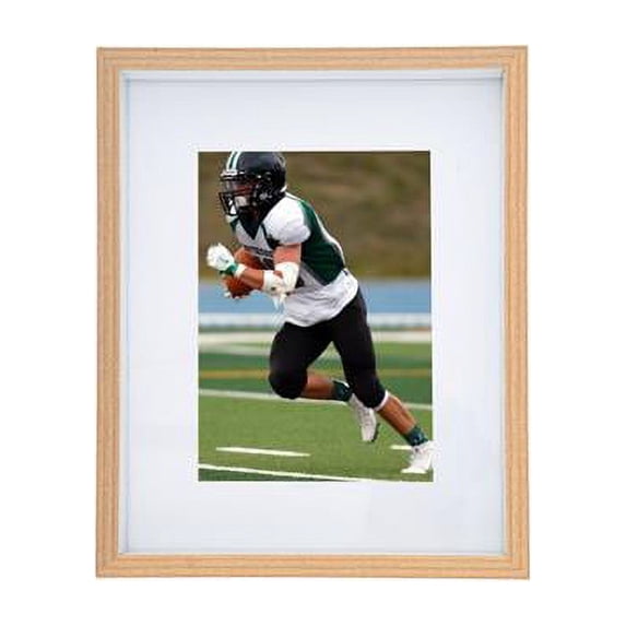 Universal Elite Trading LB1621NAT-8x10-FBA 5 x 7 in. RD PVC Wood Matted Picture Frame 8 x 10 in. Photo without Mat Glass Front, Natural