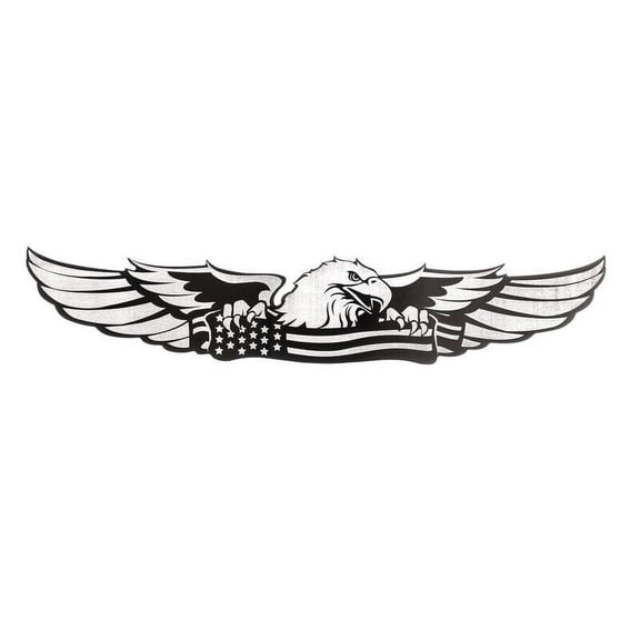 Universal Emblem Badge Decal Sticker Eagle USA Flag Laser Etched Stainless Steel